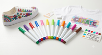 Kit de marqueurs textiles professionnels 12 couleurs |   Peinture textile lavable non toxique pour vêtements DIY, baskets et artisanat fait main