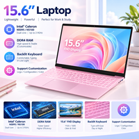 Ordinateur portable professionnel 15,6 pouces couleur rose Celeron N5095/N5100 WIFI5 DDR4 SATA 128 Go-1 To USB2.0 USB3.0 5000 mAh pour cadeau
