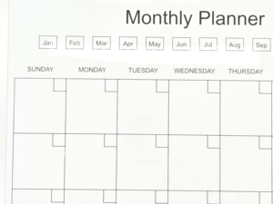 Tableau blanc de planification mensuelle, tableau noir effaçable à sec, calendrier, tableau d'écriture pour enfants, adultes, école, maison, <span class=keywords><strong>bureau</strong></span> - Product Image 1