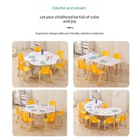 Table en bois réglable en hauteur en forme de lune pour le dessin, la peinture, la lecture et l'écriture des enfants