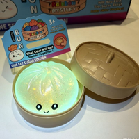 Balles anti-stress mignonnes pour enfants et adultes, en TPR durable, avec paillettes, fantômes, Bao Bun, phosphorescentes, Halloween, Squishy en forme de boulette
