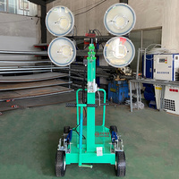 HMF958 Nouvelle tour d'éclairage mobile LED de type chariot à hauteur réglable manuellement, 5 mètres de haut