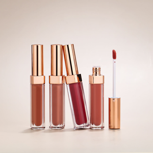 <span class=keywords><strong>Lip</strong></span> <span class=keywords><strong>Gloss</strong></span> Tekstur Berkilau Rose Gold, Lipstik Vegan Mewah, Produk Kosmetik, Lipstik Cair Matte, Label Pribadi - Product Image 2