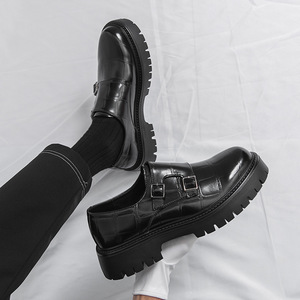 Zapatos de Hombre con Estampado de Cocodrilo Marrón, Doble Hebilla, Suela Gruesa, Formales, para Boda, Uso Diario, Negocios, <span class=keywords><strong>Mocasines</strong></span> de Cuero - Product Image 5
