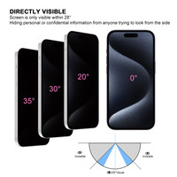 Protector de Pantalla con Privacidad y Eliminación de Polvo con Alineación Automática para iPhone 18 17 16 15 Pro Max, Película de Vidrio Templado 2.5D con Herramienta de Instalación