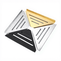 Étagère d'angle murale triangulaire en acier inoxydable pour toilettes Yilan Hotel, design moderne et simple, sans perçage, durable
