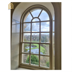 Alucasa Cửa Kính Nhôm Giá Rẻ 2023 Cửa Sổ Kiểu Pháp Vòm Trắng Cho Thiết Kế Lò Nướng Vòm - Product Image 1