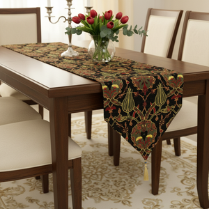 Tulip Patterned Turkish Woven Chenille Fabric <b>Table</b> <b>Runner</b> - Product Image 3