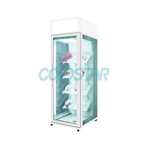 Refrigerador <span class=keywords><strong>de</strong></span> flores comercial Vitrina Canopy Diseño blanco Control <span class=keywords><strong>de</strong></span> temperatura digital Puerta <span class=keywords><strong>de</strong></span> <span class=keywords><strong>vidrio</strong></span> templado Estantes ajustables - Product Image 1