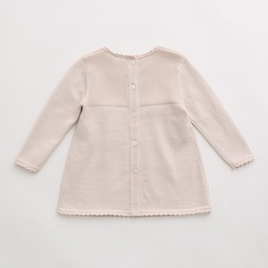 Vestido de Suéter Tejido para Bebés Niñas, Diseño Personalizado de Fábrica, Lindo, de Manga Larga con Lazo, para Otoño - Product Image 1