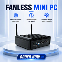 Mini Ordenador In-tel Pentium 6405U a Precio de Fábrica, con Win10/Linux, 2x DDR4 RAM, 4x USB 3.0, Doble LAN, Sin Ventilador, para Hogar, Oficina y Escuela