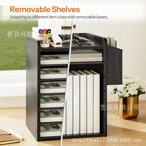 Office Organizer Wooden <b>Storage</b> Rack 7 Layers Desktop <b>File</b> Organizer Multipurpose Rectangle Standing Type - Product Image 4
