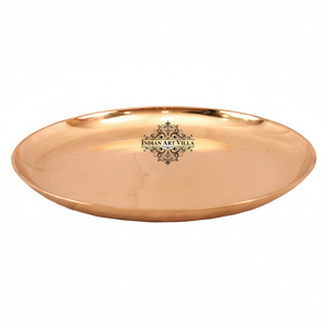 IndianArtVilla Plato de comedor para servir de bronce puro-Vajilla para servir, uso doméstico en hoteles y restaurantes - Product Image 1