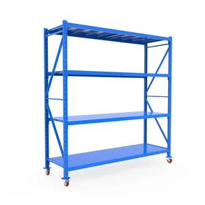 Light-duty Supermarket warehouse metal shelves with wheels rack shelf storage for store