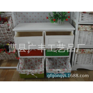 Korean Style Colorful Nightstand Wood White <b>6</b> <b>Drawer</b> Multifunctional Storage Bedroom Furniture - Product Image 2