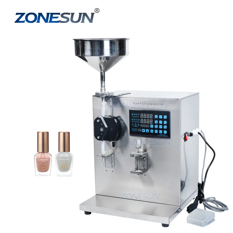 ZONESUN ZS-NP1 Liquids Paste Semi-automatic Peristaltic Pump Lotion Nail Polish Lip Gloss Perfume Filling Machinery Small