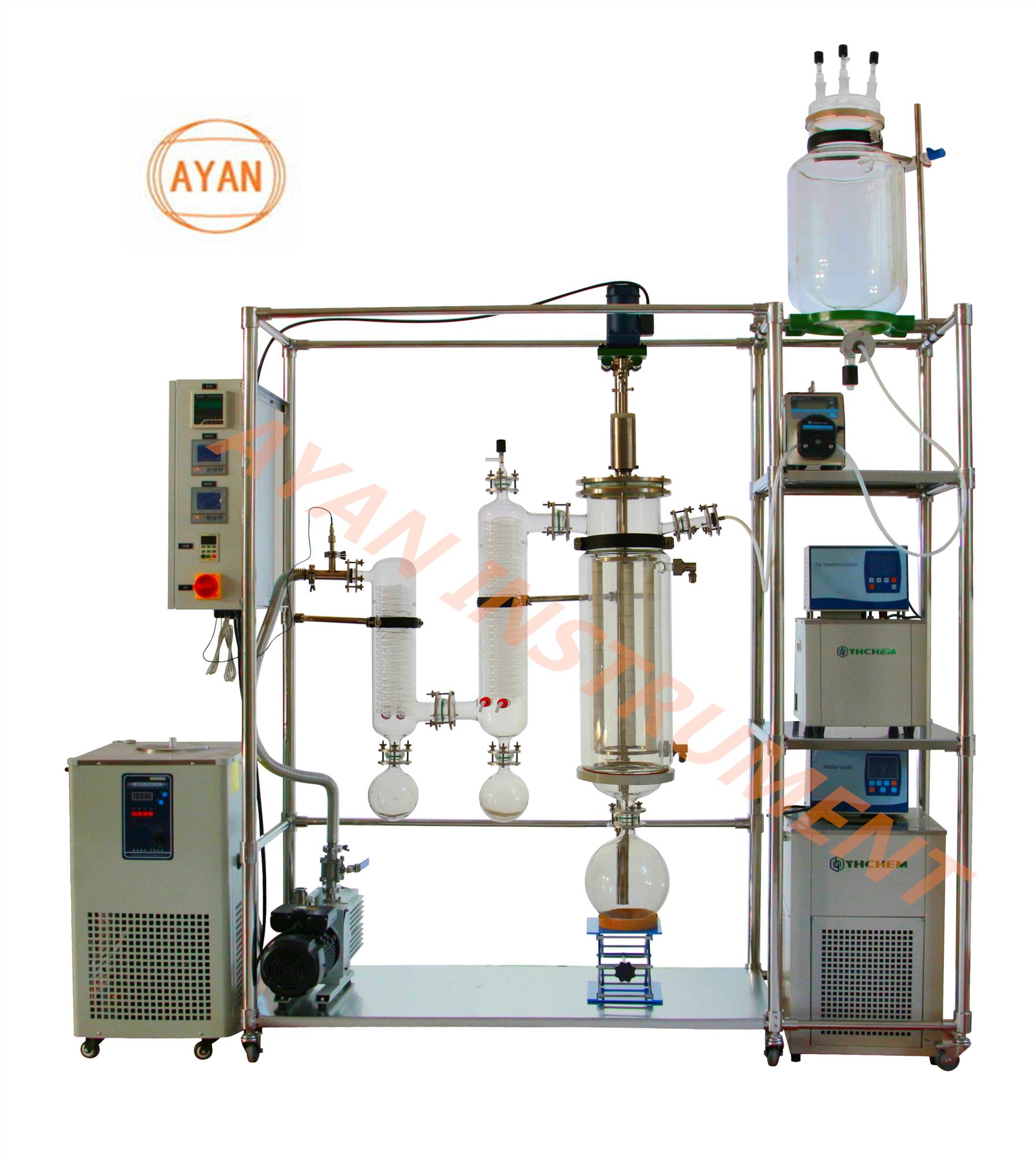 AYAN-B80 нержавеющая сталь короткий путь дистилляции на тонкой пленке молекулярной перегонки cbd система дистилляции