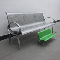 Bancs de patio extérieurs modernes en acier enduit de poudre résistant aux intempéries de 6 pieds de long banc de table de pique-nique en métal