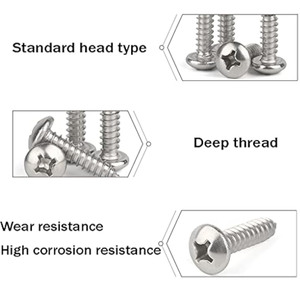Chất lượng cao tự khoan vít 304 thép không gỉ đầu tròn khai thác vít cho gỗ - Product Image 6
