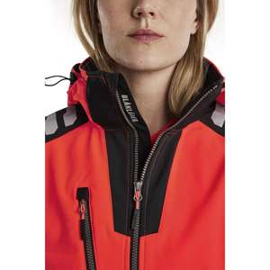 BLAKLADER - 479125135599S Women’s <b>Hi</b>-<b>Vis</b> <b>Softshell</b> <b>jacket</b> Red/Black - EAN 7330509813423 <b>HI</b>-<b>VIS</b> WORKWEAR - Product Image 4