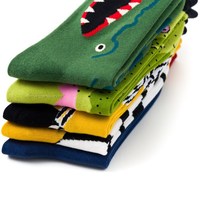 Chaussettes décontractées pour femme, tendance européenne et américaine, en coton respirant, tricotées, fines, avec logo, motif amusant et créatif, printemps