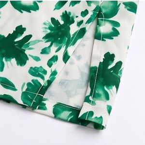 Blusa Casual Estampada con Flores Verdes para Mujer, Blusa de Moda de Manga Corta, Proveedor de Ropa al por Mayor - Product Image 6