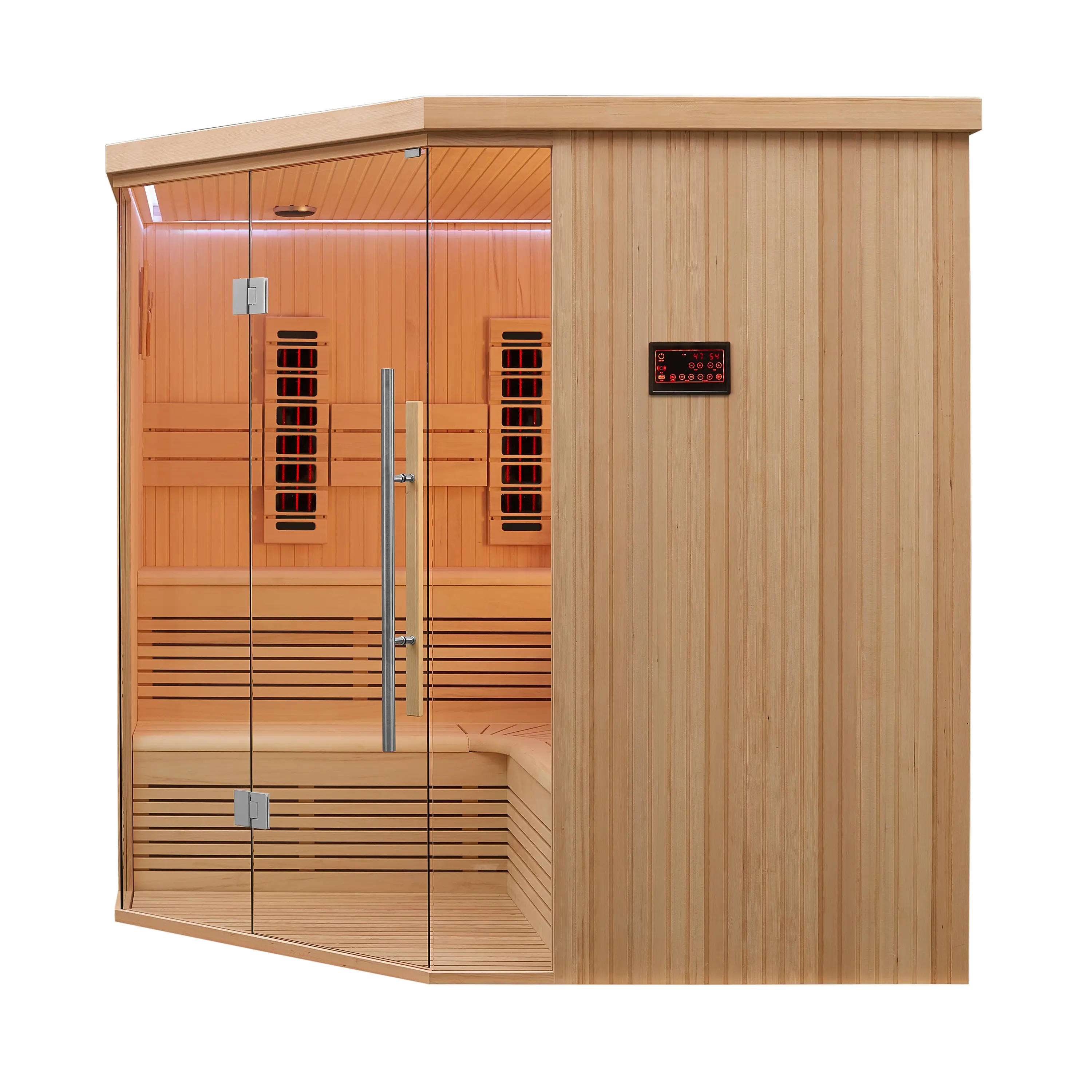 MEXDA in legno massello Hemlock Sauna tradizionale a infrarossi lontani per interni 3 persone Sauna a vapore secco WS-1813