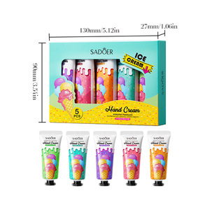 Coffret de 5 crèmes pour les mains SADOER Ice Cream, boîte cadeau, hydratantes, <span class=keywords><strong>parfum</strong></span>ées, raisin, myrtille, sakura, thé vert, orange, kit de soin des mains, en gros - Product Image 5