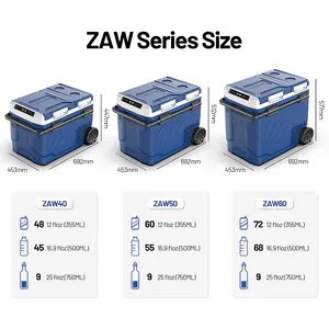 Alpicool ZAW50 AC DC12vポータブル冷蔵庫キャンプコンプレッサー冷蔵庫車トラック屋外電気自動車クーラー冷蔵庫冷凍庫