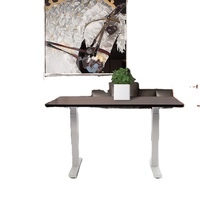 Cadre de bureau électrique moderne en acier inoxydable, convertible, extensible et pivotant, à 4 pieds, avec double moteur, pour réglage en hauteur