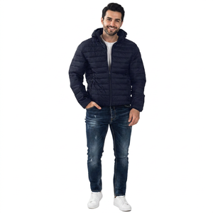 Veste d'hiver matelassée personnalisée pour homme, col montant, vêtements d'extérieur décontractés, manteaux coupe-vent de haute qualité, rembourrage en coton - Product Image 1
