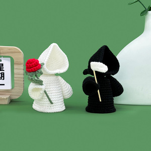 Muñeco de Peluche de Fantasma de Halloween Tejido a Mano, Lindo Muñeco de Peluche de Pequeño Ceñador con Sombrero de Bruja, Emocional, para Niños y Adultos, Regalo al por Mayor - Product Image 6
