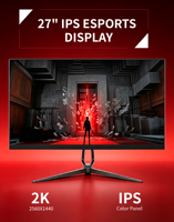 Moniteur de jeu Esports 320 Hz, 27 pouces, écran LED 2K sans cadre, temps de réponse de 1 ms, 100 % sRGB, base fixe