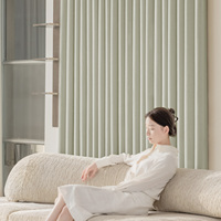 Rideaux plissés ZSTARR pour salon, chambre, maison, balcon, villa, vert clair, tissu occultant