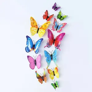 12 단층 시뮬레이션 입체 나비 3D 중공 나비 벽 스티커 벽 장식, 꽃다발 장식