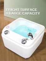 Bassin de spa pour les pieds portable, très vendu, petit bac de pédicure pour salon de manucure, bol de spa pour les pieds en acrylique blanc carré