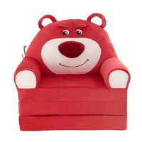 Canapé-lit pliable triple en coton doux et mignon pour enfants, 120 cm, motif dessin animé, chaise de jeu pour tout-petits et bébés, protection intégrée