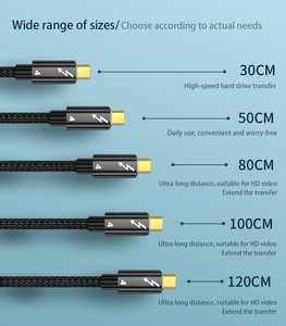 Nouvellement conception 100W Type C à type-c câble de données mâle vitesse plus rapide 40Gbps 8K Extension Audio fil de charge en Nylon pour ordinateur portable HD <span class=keywords><strong>TV</strong></span> - Product Image 6
