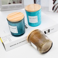 FENGJUN Opak-transparenter Zylinder Vintage Geprägter Glas-Kerzenhalter mit Strukturierter Oberfläche Wiederverwendbar Hitzebeständig für Weihnachten