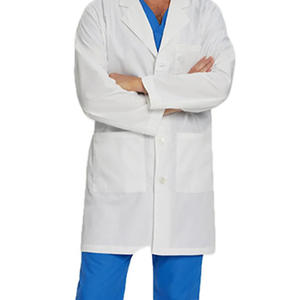 Haute qualité blanc hommes médecin veste à la mode tissé tissu vêtements de travail court imprimé infirmière laboratoire blouse pour hôpital clinique - Product Image 5