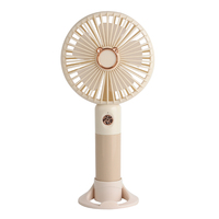 Ventilateur USB rechargeable DD8193B, couleur Morandi, mini ventilateur portable avec support pour téléphone, ventilateur USB portable avec lumière