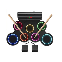 Portable Roll-Up Electronic Drum, Kids Beginner Practice Percussion Instrument