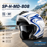Casque modulaire rabattable ECE 2206 ABS neuf, directement de l'usine, avec fermeture rapide pour les motards de scooter et de moto de tourisme