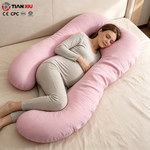 Oreiller de grossesse en forme de U, oreiller de maternité pour tout le corps, housse en jersey respirante amovible, soutient le dos, le <span class=keywords><strong>ventre</strong></span>, les hanches et les jambes pour les femmes enceintes - Product Image 1