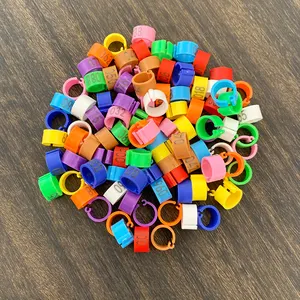 Multi-color 8*7mm Bird Identification Leg Bands Clip Plastic Poultry Pigeon Foot Ring for Bantam Finch Dove