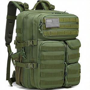 Sac à dos tactique en denim d'usine, étanche avec fermeture éclair, multiples poches, pour sport et extérieur, en polyester, pour ordinateur - Product Image 1