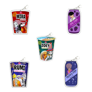 Venta al por mayor de accesorios Kpop: Colgante de acrílico con diseño de grupo de brujas cazadoras, bonito llavero para estudiantes y decoración para mochilas escolares - Product Image 3