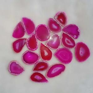 Venta al por mayor piedra de cuarzo natural Irregular en rodajas taza de cuarzo té cristal ágata rebanada soporte ágata posavasos rebanadas para boda - Product Image 6