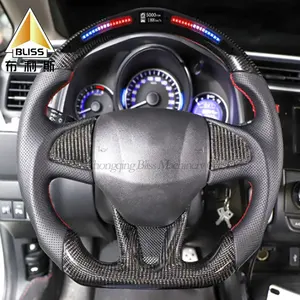 Cubierta de Airbag de carbono para coche, conjunto de cubierta de fibra de madera para volante con Control Personal Universal Led