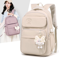 Nouveau sac à dos antivol en nylon pour filles 20-36L avec fermeture éclair, bretelles incurvées USB, léger, tendance, décontracté, durable, imperméable, RFID